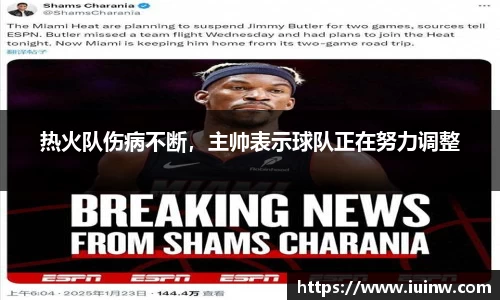 热火队伤病不断，主帅表示球队正在努力调整
