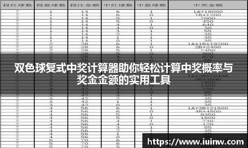 双色球复式中奖计算器助你轻松计算中奖概率与奖金金额的实用工具